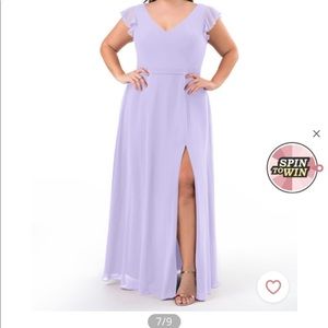 Azazie bridesmaid Claudine Dress in Lilac size 14-16